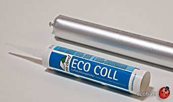 Cartouche d'Eco Coll colle écologique pour réaliser l'étanchéité du bâtiment en construction et en rénovation